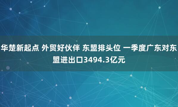 华楚新起点 外贸好伙伴 东盟排头位 一季度广东对东盟进出口3494.3亿元